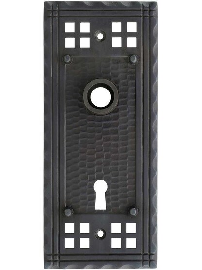 Pasadena Forged-Brass Back Plate with Keyhole in Oil-Rubbed Bronze.